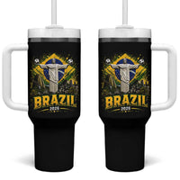 Brazilian Futbol 2026 Tumbler With Handle Christ The Redeemer Football Pride