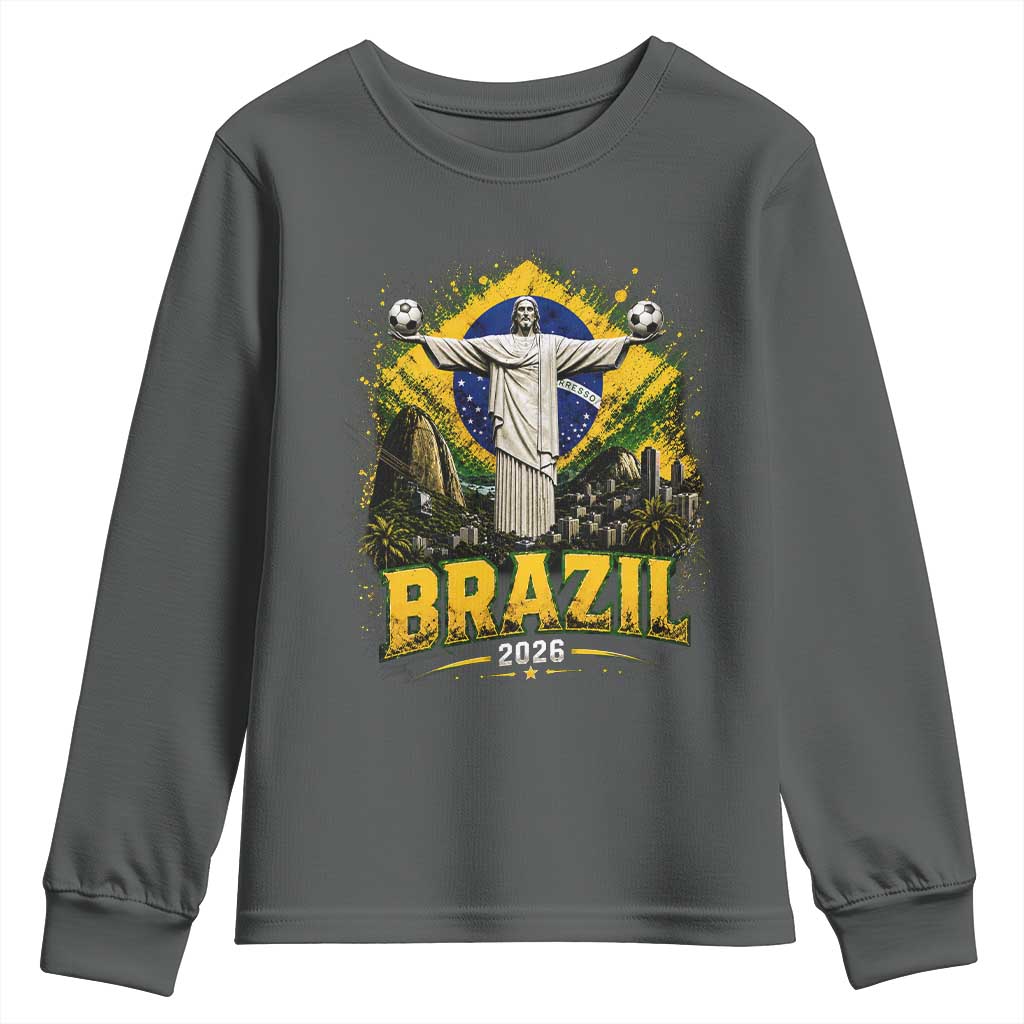 Brazilian Futbol 2026 Youth Sweatshirt Christ The Redeemer Football Pride