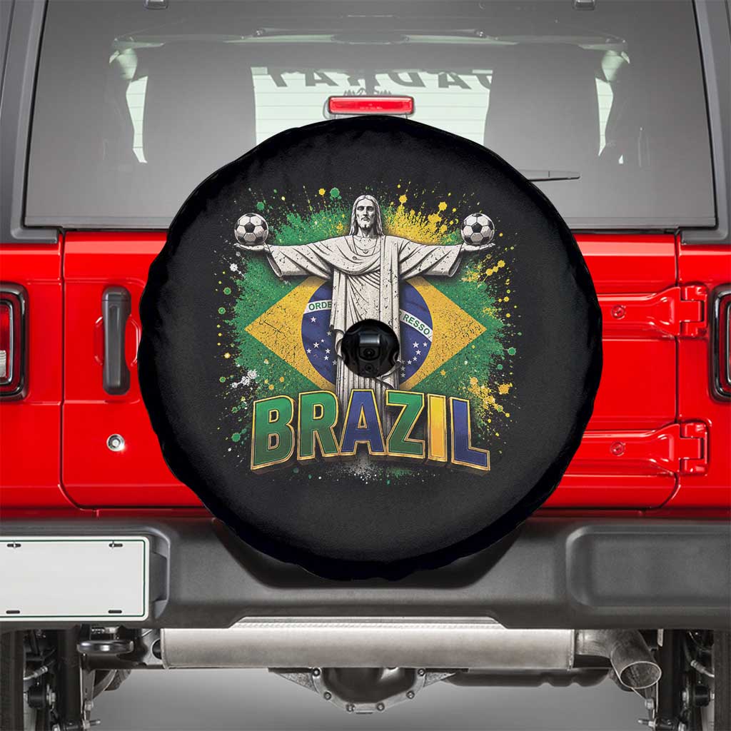 Latin Pride Christ The Redeemer Graphic Spare Tire Cover Brazilian Football 2026