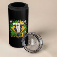 Latin Pride Christ The Redeemer Graphic 4 in 1 Can Cooler Tumbler Brazilian Football 2026