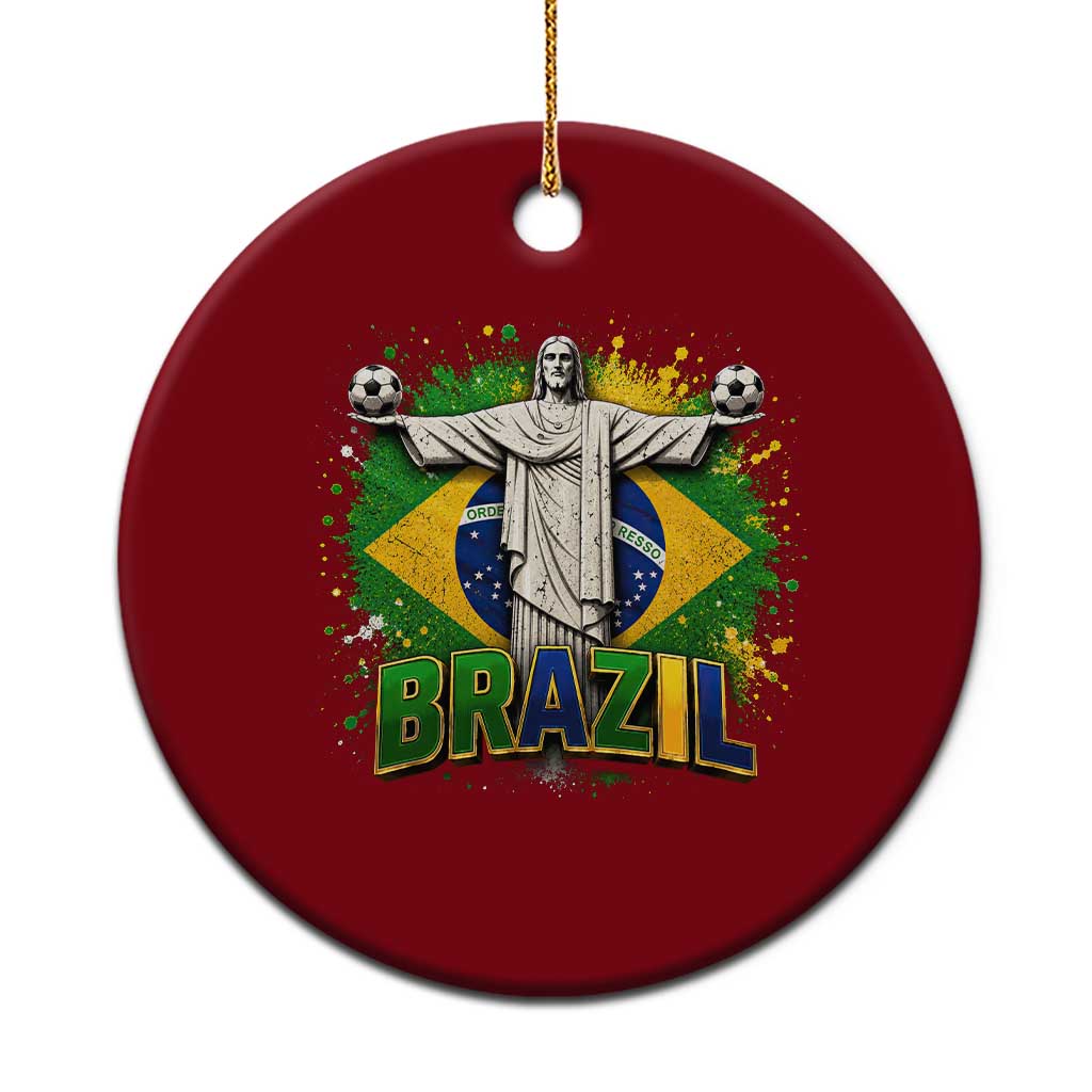 Latin Pride Christ The Redeemer Graphic Ceramic Ornament Brazilian Football 2026