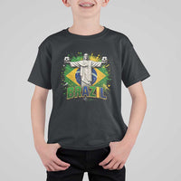Latin Pride Christ The Redeemer Graphic T Shirt For Kid Brazilian Football 2026