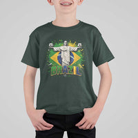 Latin Pride Christ The Redeemer Graphic T Shirt For Kid Brazilian Football 2026