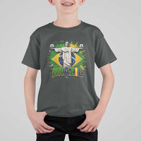 Latin Pride Christ The Redeemer Graphic T Shirt For Kid Brazilian Football 2026