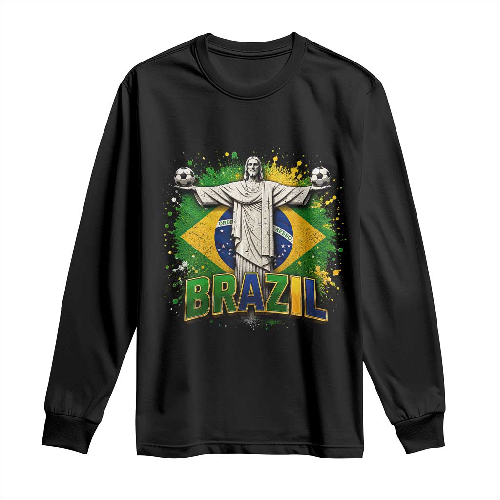 Latin Pride Christ The Redeemer Graphic Long Sleeve Shirt Brazilian Football 2026