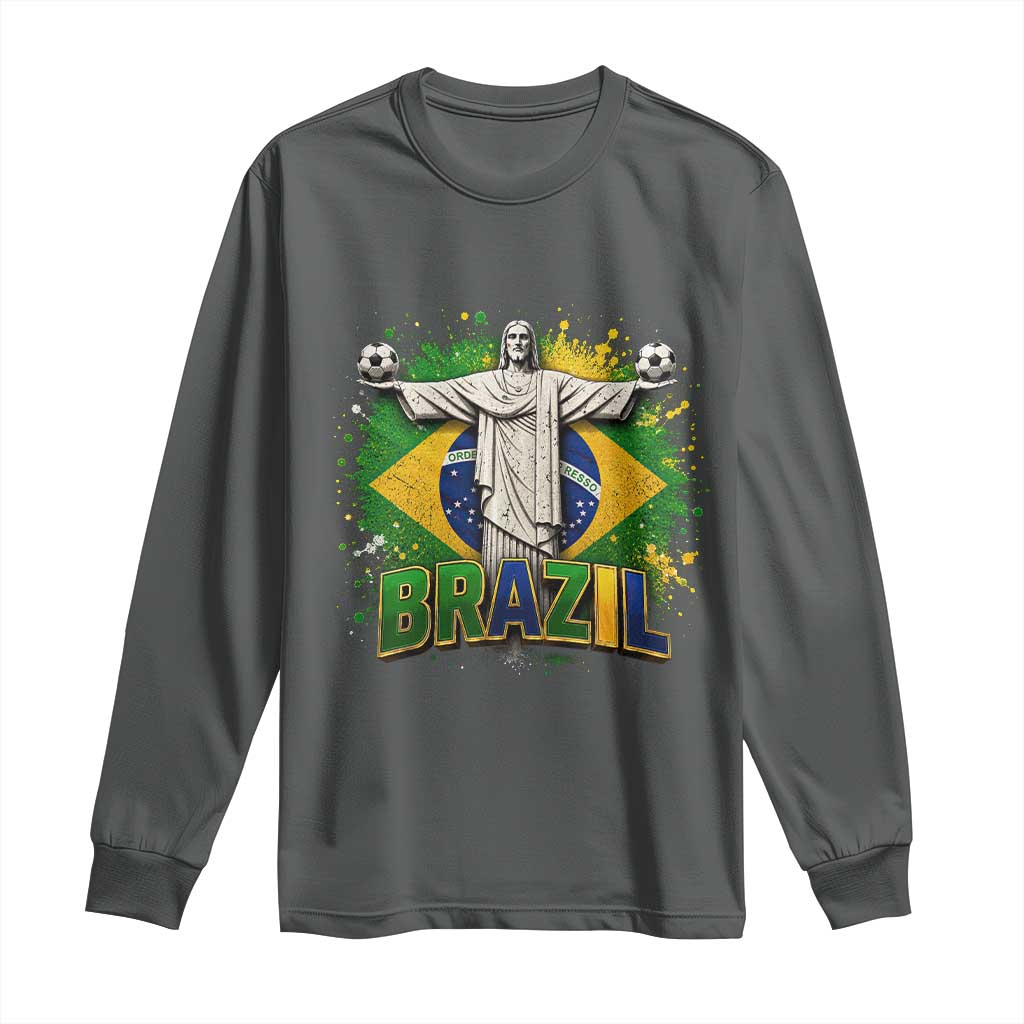 Latin Pride Christ The Redeemer Graphic Long Sleeve Shirt Brazilian Football 2026