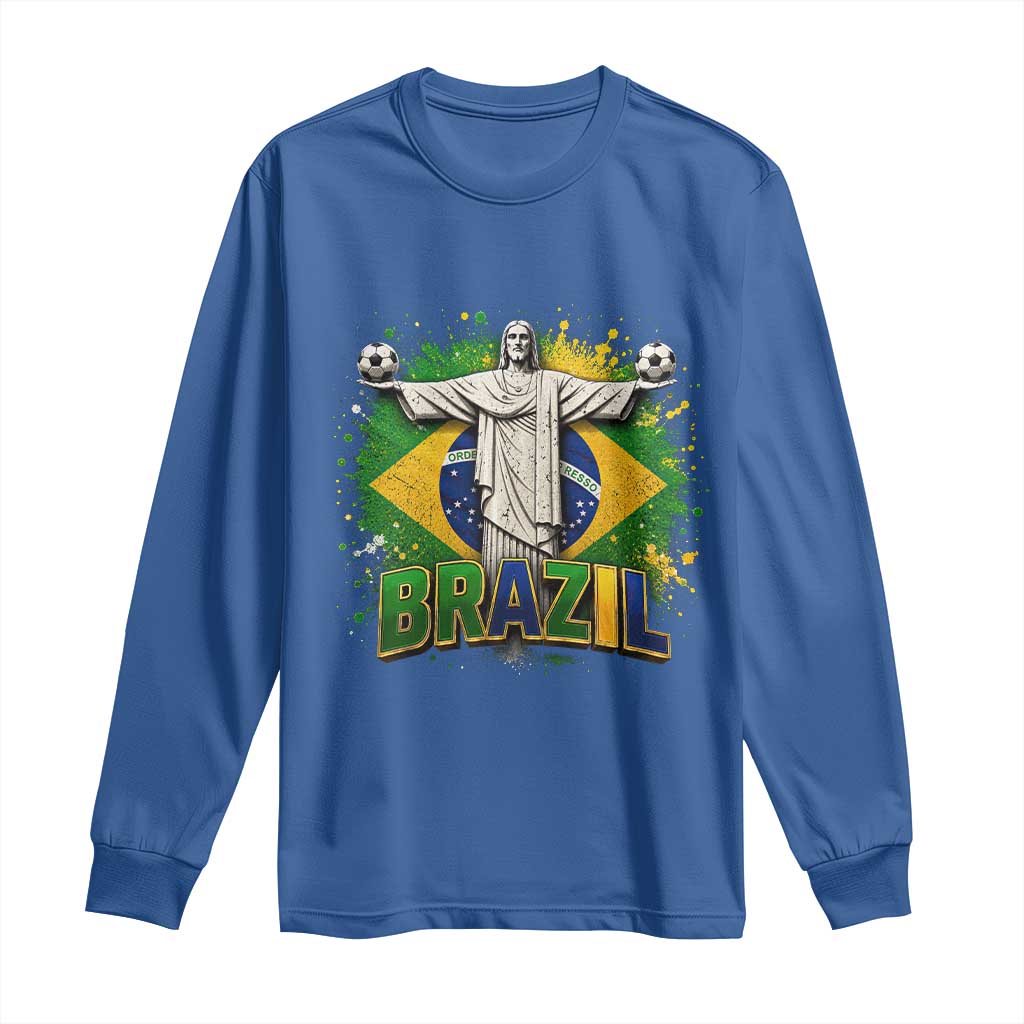 Latin Pride Christ The Redeemer Graphic Long Sleeve Shirt Brazilian Football 2026