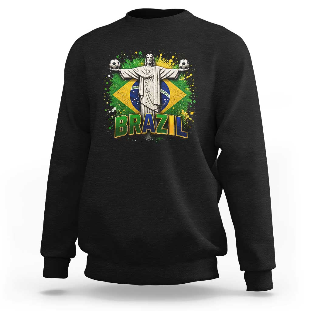 Latin Pride Christ The Redeemer Graphic Sweatshirt Brazilian Football 2026