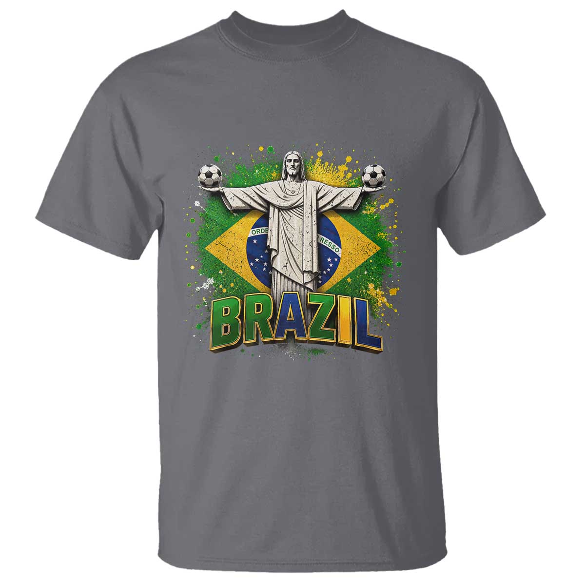 Latin Pride Christ The Redeemer Graphic T Shirt Brazilian Football 2026