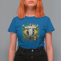 Latin Pride Christ The Redeemer Graphic T Shirt For Women Brazilian Football 2026