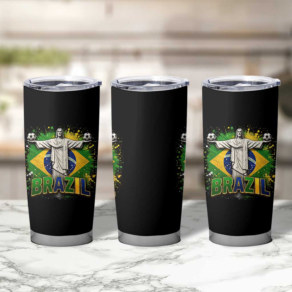 Latin Pride Christ The Redeemer Graphic Tumbler Cup Brazilian Football 2026