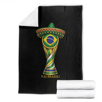 Brazil Football Supporter Gift Throw Blanket Vai Brasil