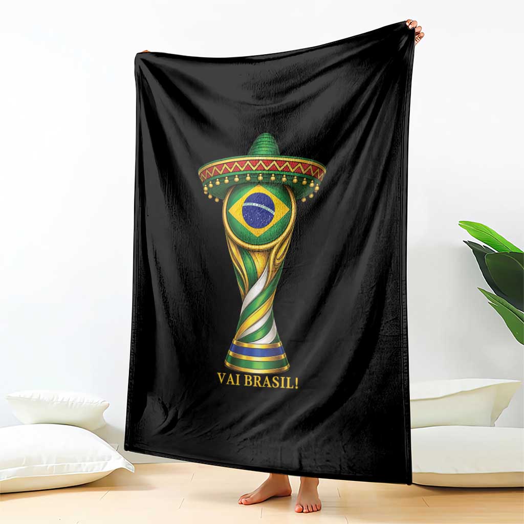 Brazil Football Supporter Gift Throw Blanket Vai Brasil