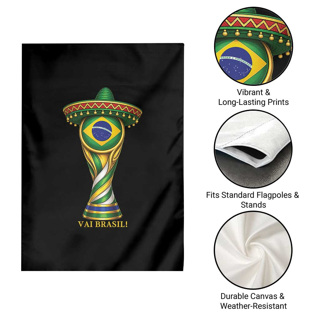 Brazil Football Supporter Gift Garden Flag Vai Brasil