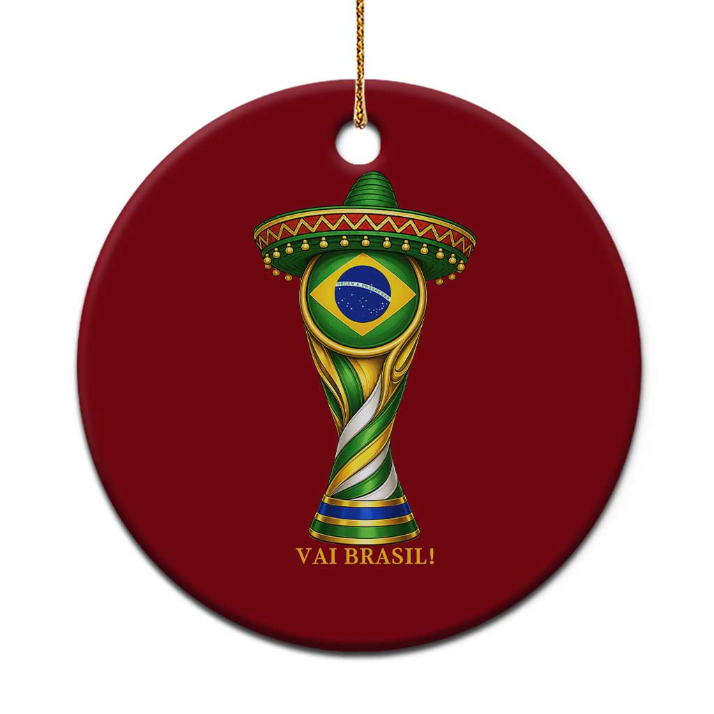 Brazil Football Supporter Gift Ceramic Ornament Vai Brasil