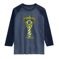 Brazil Football Supporter Gift Raglan Shirt Vai Brasil