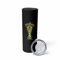 Brazil Football Supporter Gift Skinny Tumbler Vai Brasil