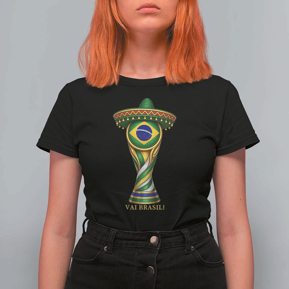 Brazil Football Supporter Gift T Shirt For Women Vai Brasil