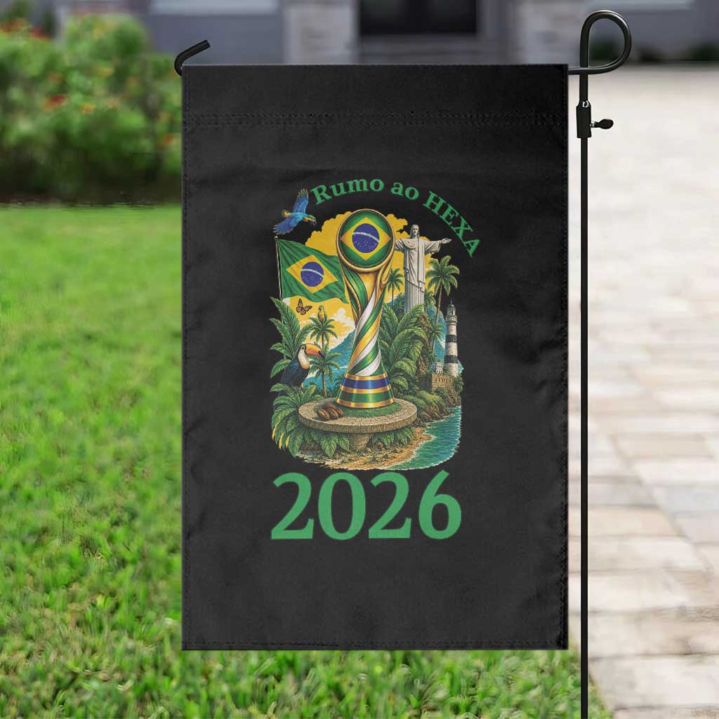 Rumo Ao Hexa Garden Flag Brazil Soccer Fan 2026 Graphic