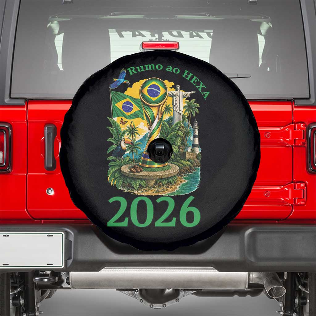 Rumo Ao Hexa Spare Tire Cover Brazil Soccer Fan 2026 Graphic