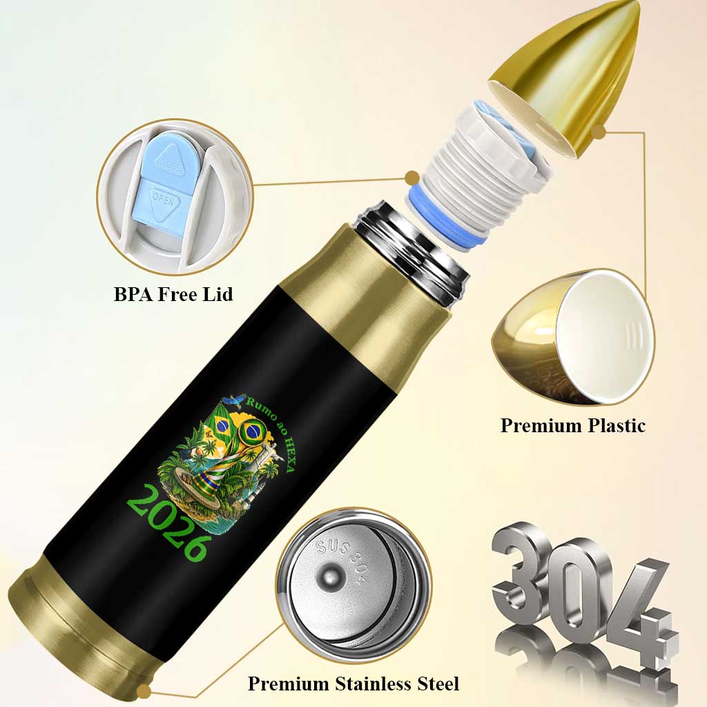 Rumo Ao Hexa Bullet Tumbler Brazil Soccer Fan 2026 Graphic
