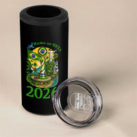 Rumo Ao Hexa 4 in 1 Can Cooler Tumbler Brazil Soccer Fan 2026 Graphic