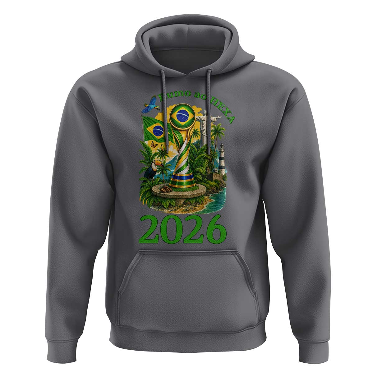 Rumo Ao Hexa Hoodie Brazil Soccer Fan 2026 Graphic