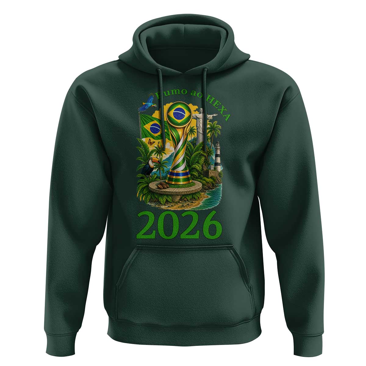 Rumo Ao Hexa Hoodie Brazil Soccer Fan 2026 Graphic