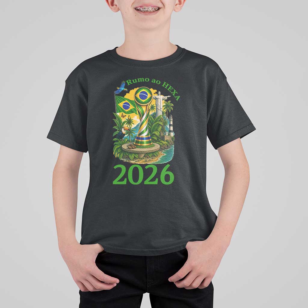 Rumo Ao Hexa T Shirt For Kid Brazil Soccer Fan 2026 Graphic