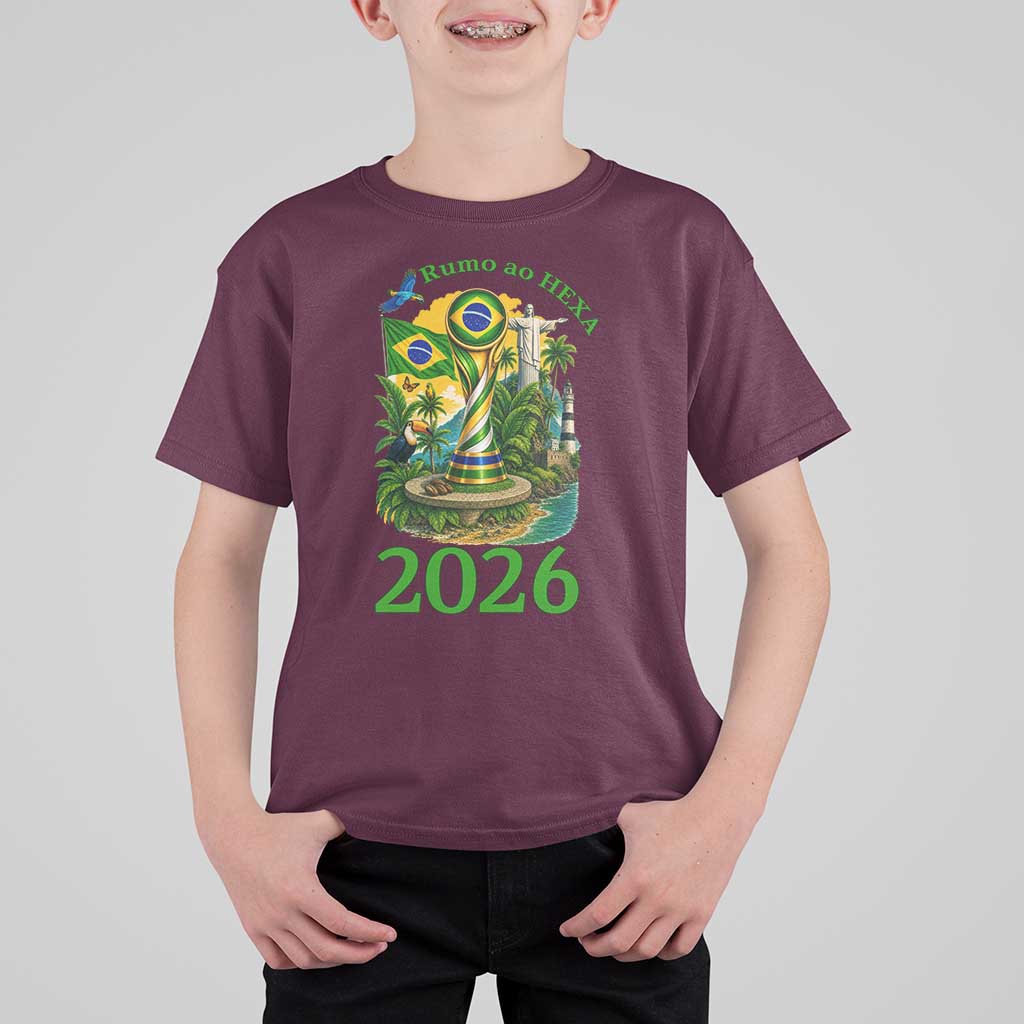 Rumo Ao Hexa T Shirt For Kid Brazil Soccer Fan 2026 Graphic