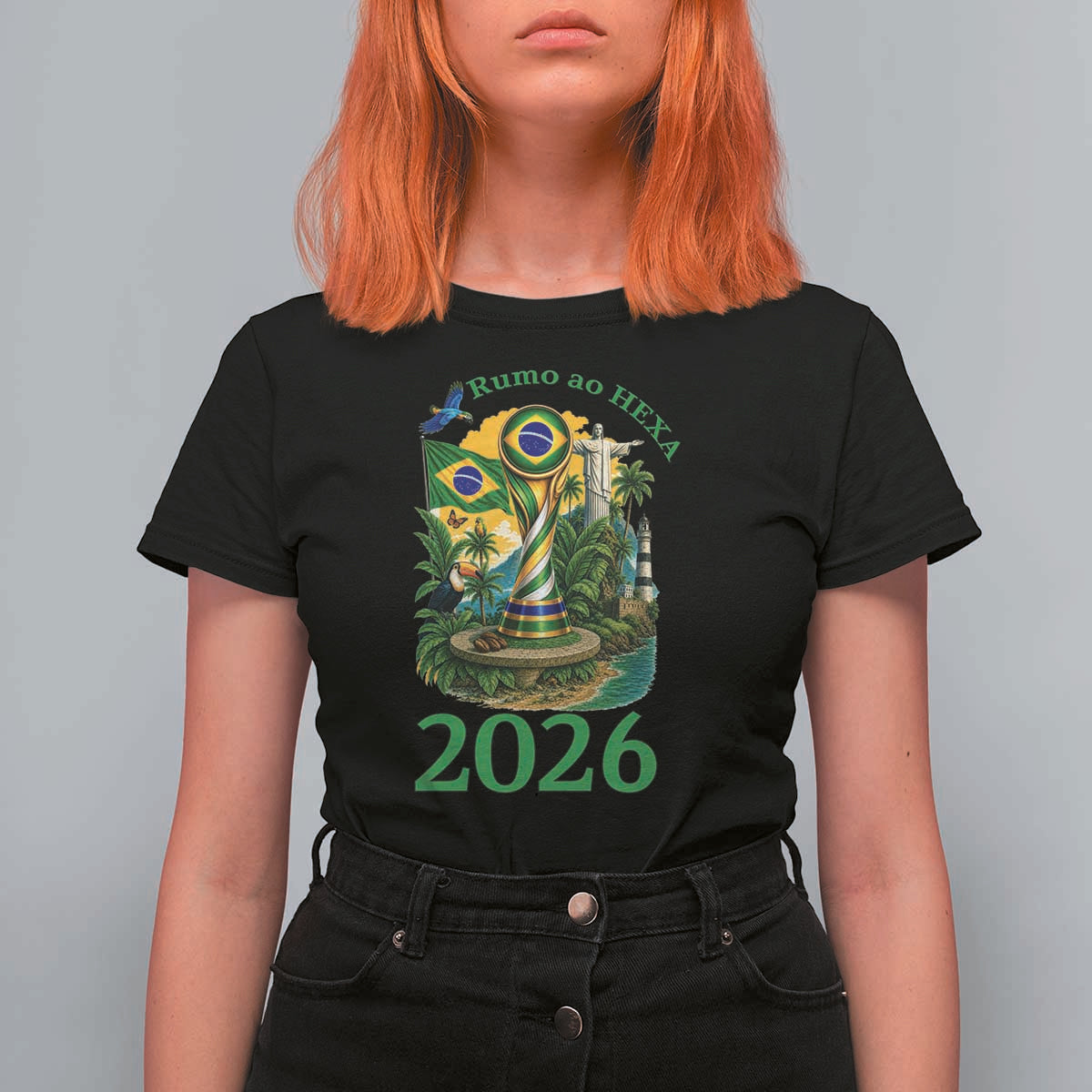 Rumo Ao Hexa T Shirt For Women Brazil Soccer Fan 2026 Graphic