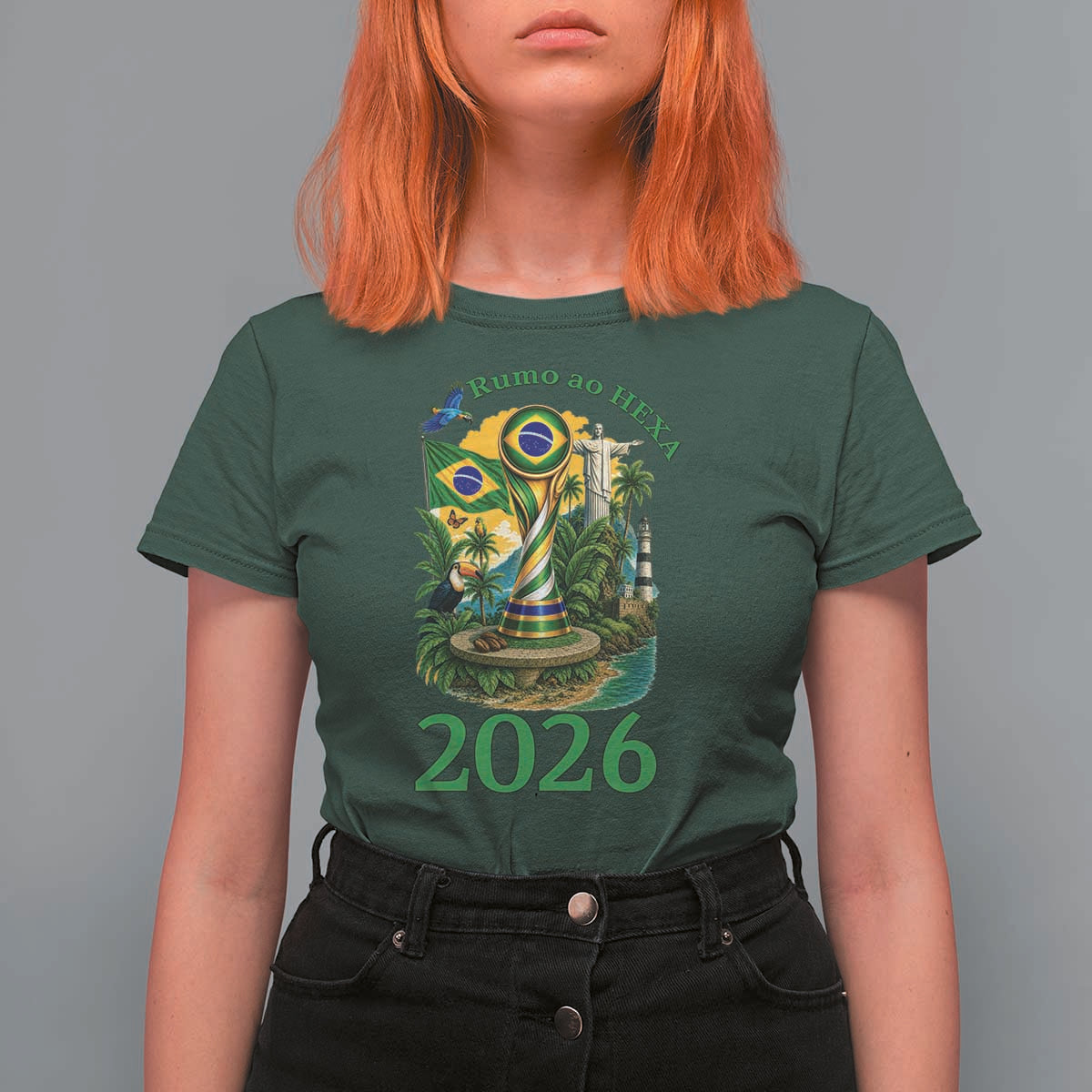 Rumo Ao Hexa T Shirt For Women Brazil Soccer Fan 2026 Graphic