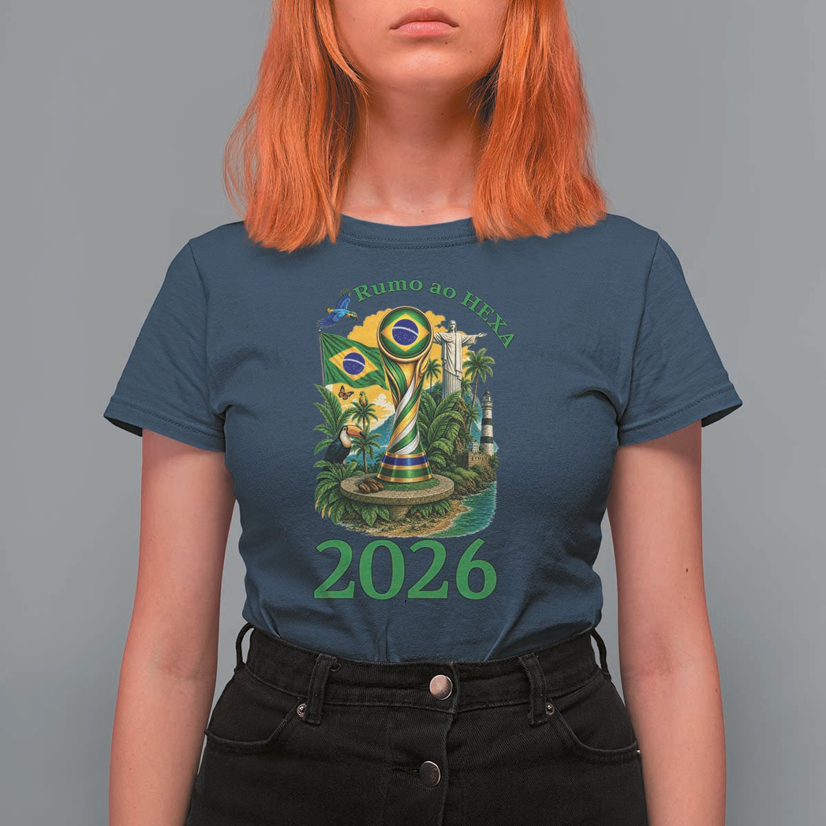 Rumo Ao Hexa T Shirt For Women Brazil Soccer Fan 2026 Graphic