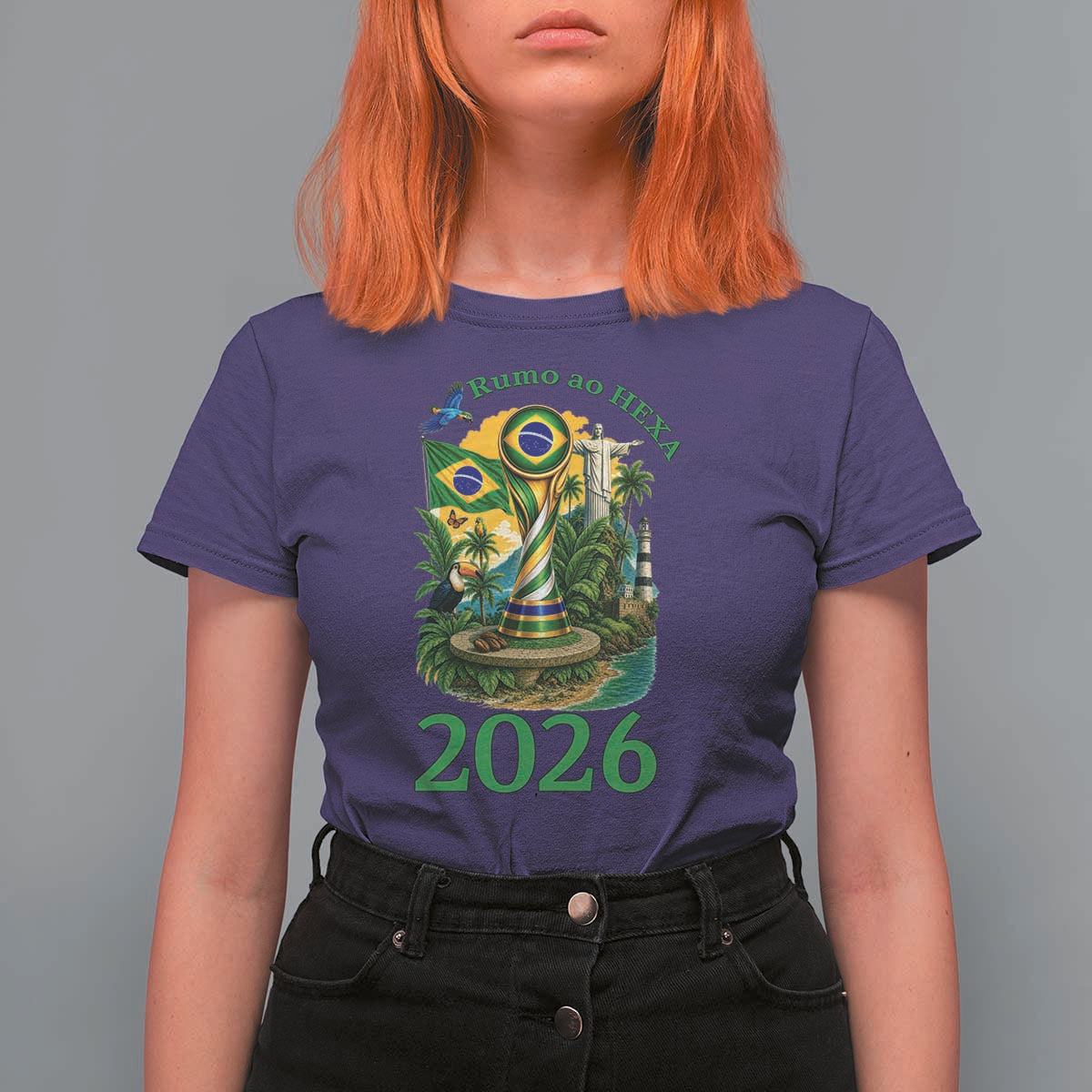 Rumo Ao Hexa T Shirt For Women Brazil Soccer Fan 2026 Graphic