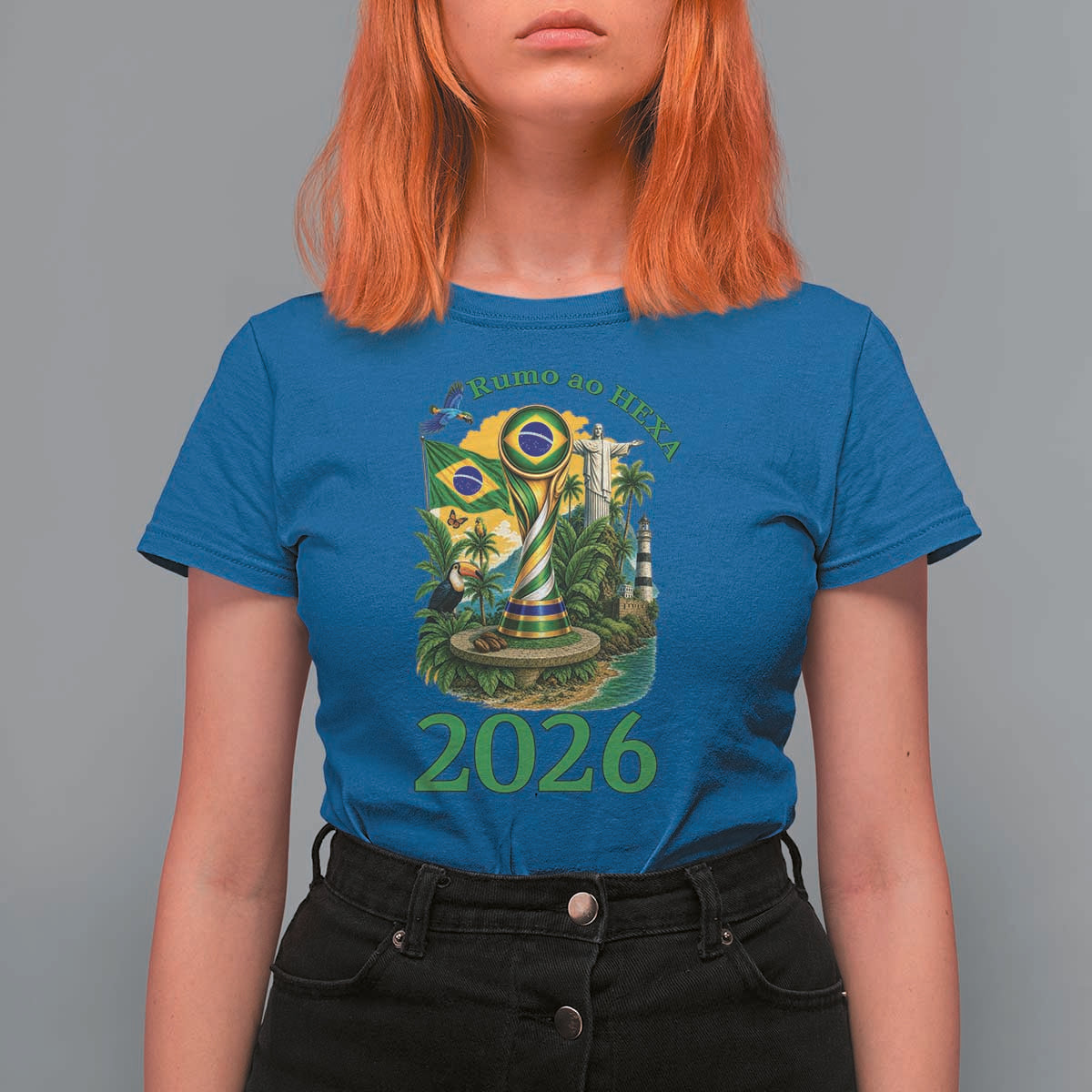Rumo Ao Hexa T Shirt For Women Brazil Soccer Fan 2026 Graphic