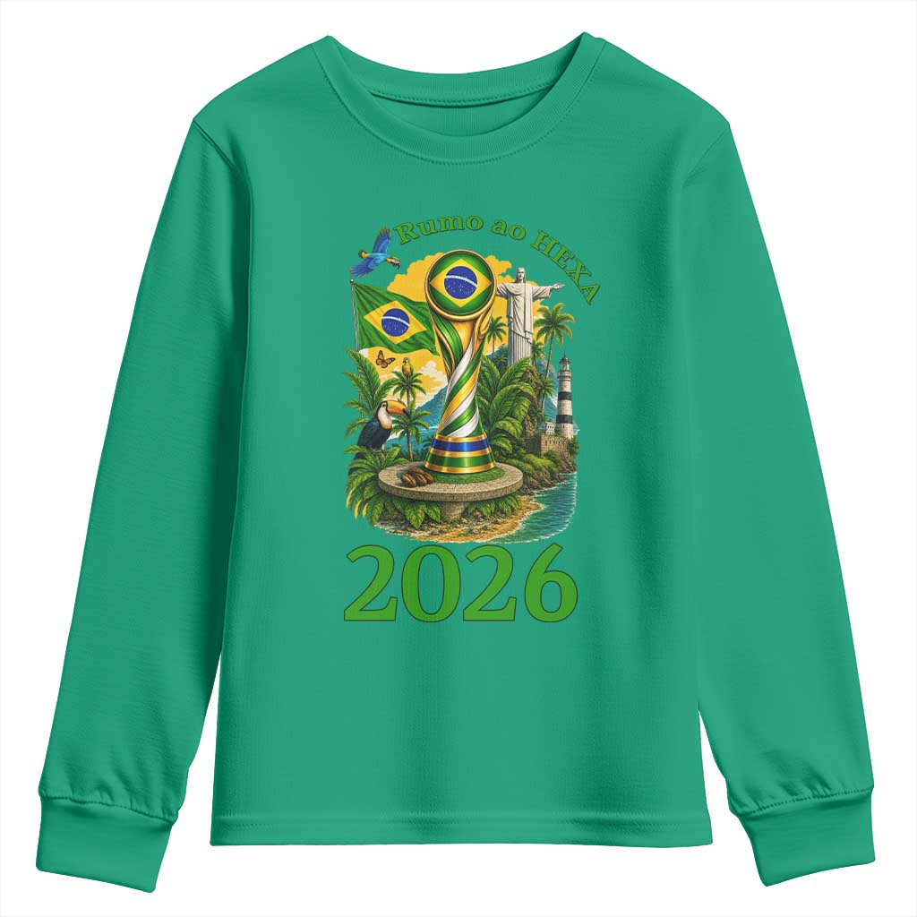 Rumo Ao Hexa Youth Sweatshirt Brazil Soccer Fan 2026 Graphic