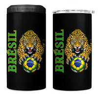 Brazil Soccer Jaguar 4 in 1 Can Cooler Tumbler Football Supporter Gift