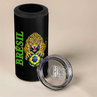Brazil Soccer Jaguar 4 in 1 Can Cooler Tumbler Football Supporter Gift