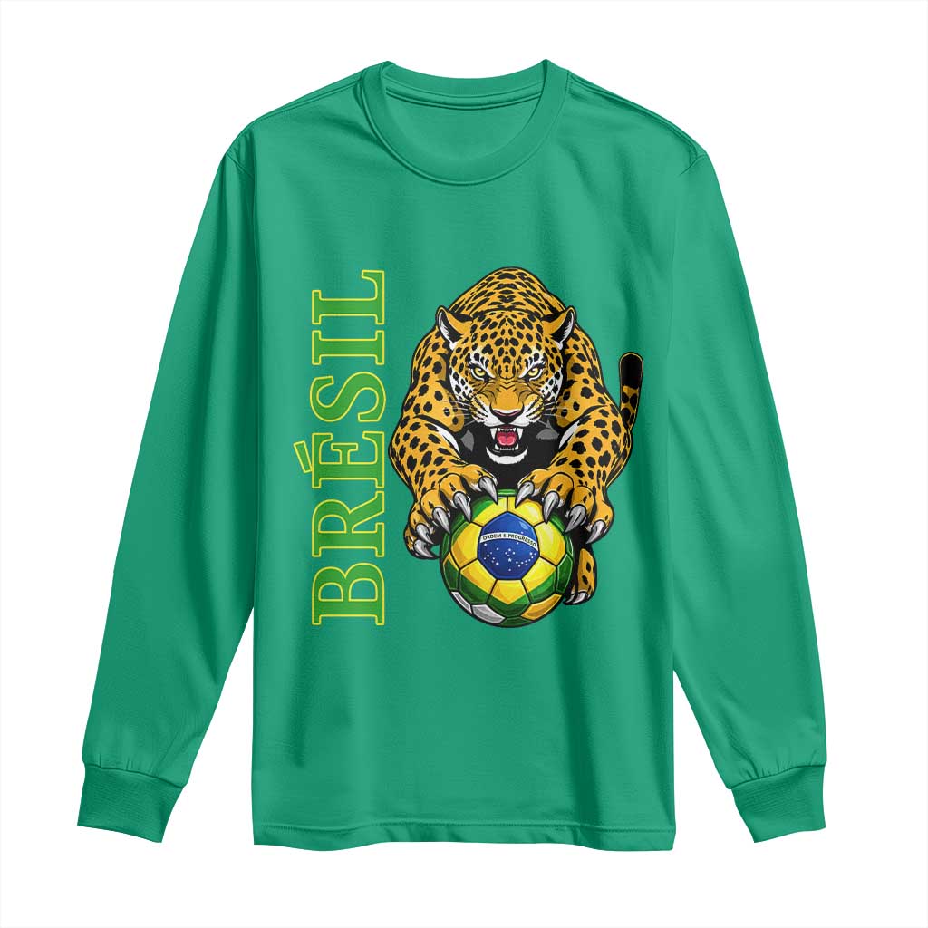 Brazil Soccer Jaguar Long Sleeve Shirt Football Supporter Gift