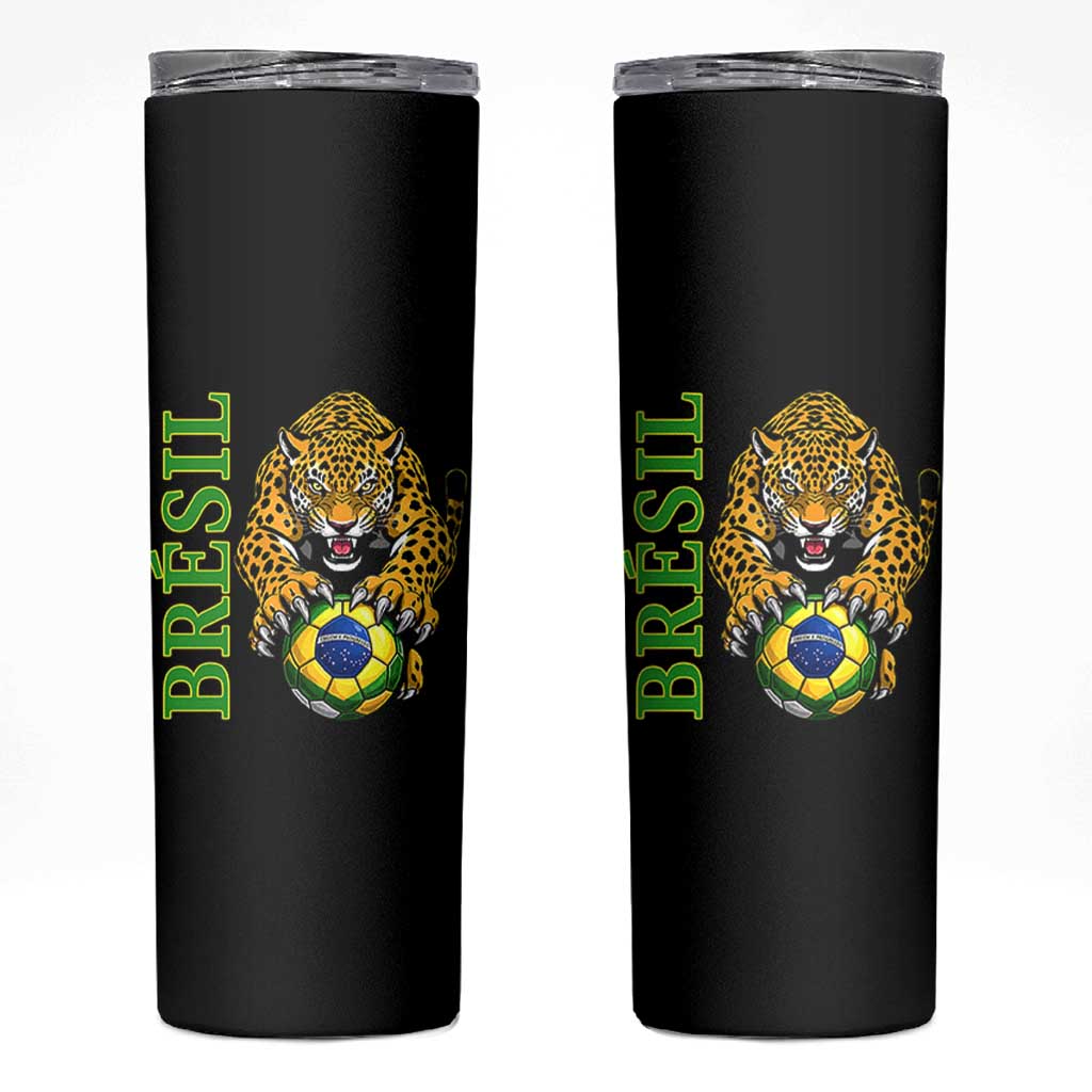Brazil Soccer Jaguar Skinny Tumbler Football Supporter Gift