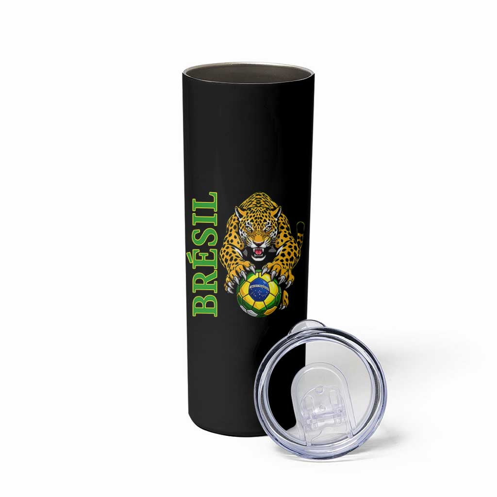 Brazil Soccer Jaguar Skinny Tumbler Football Supporter Gift