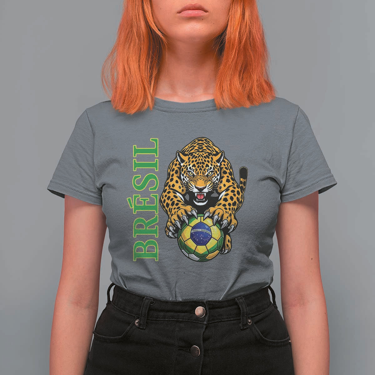 Brazil Soccer Jaguar T Shirt For Women Football Supporter Gift