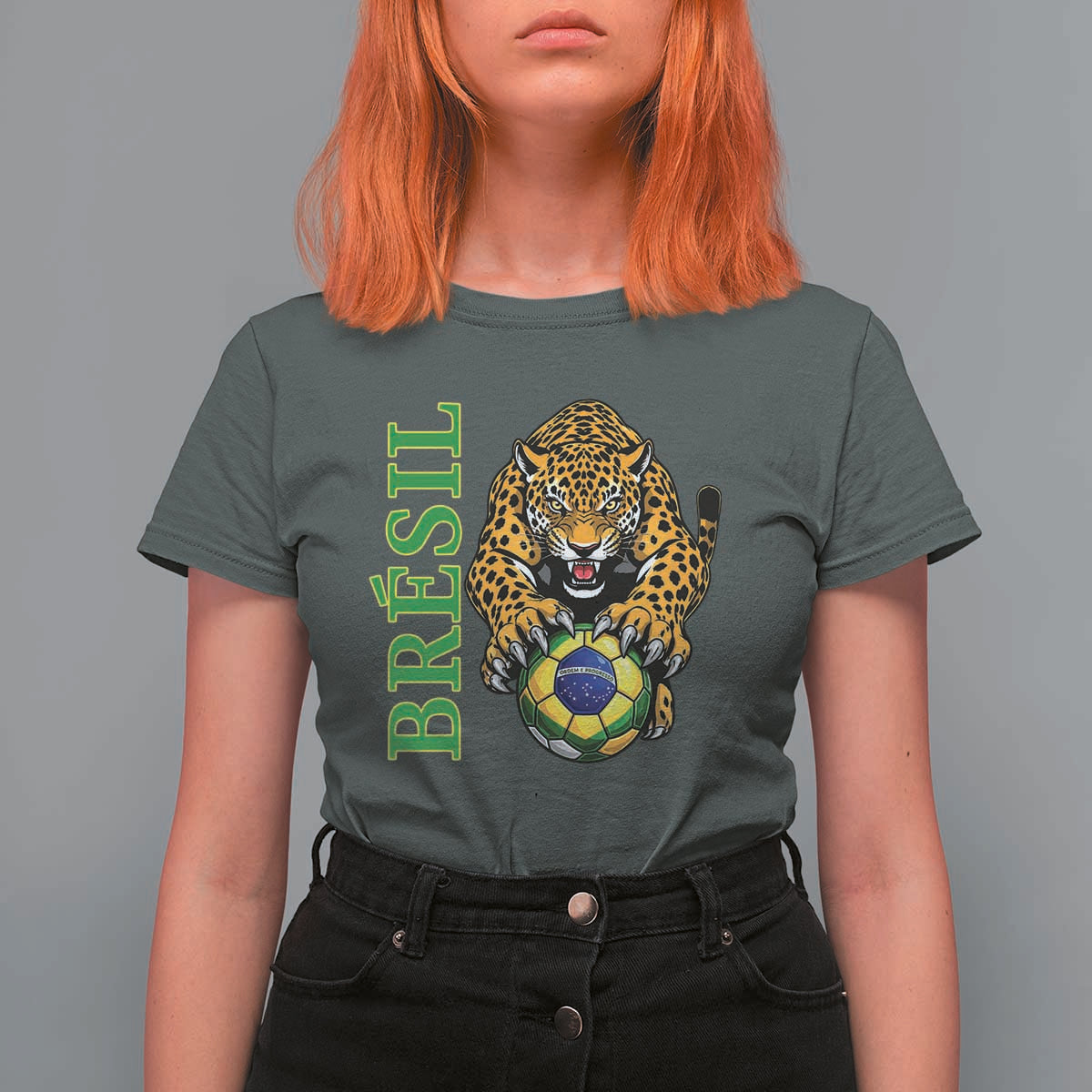 Brazil Soccer Jaguar T Shirt For Women Football Supporter Gift