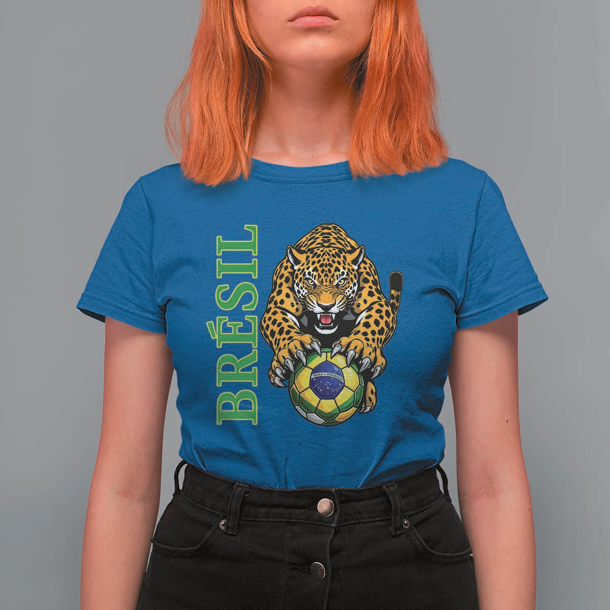 Brazil Soccer Jaguar T Shirt For Women Football Supporter Gift