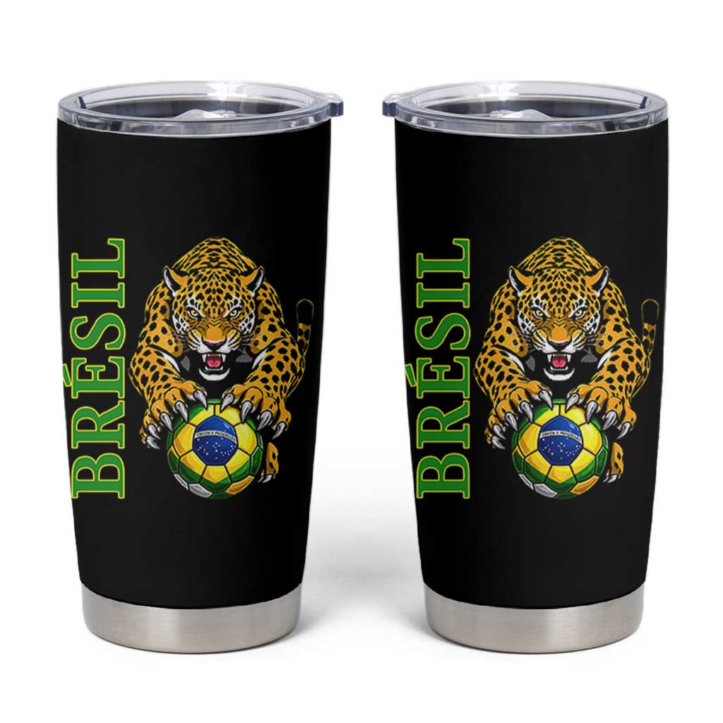Brazil Soccer Jaguar Tumbler Cup Football Supporter Gift