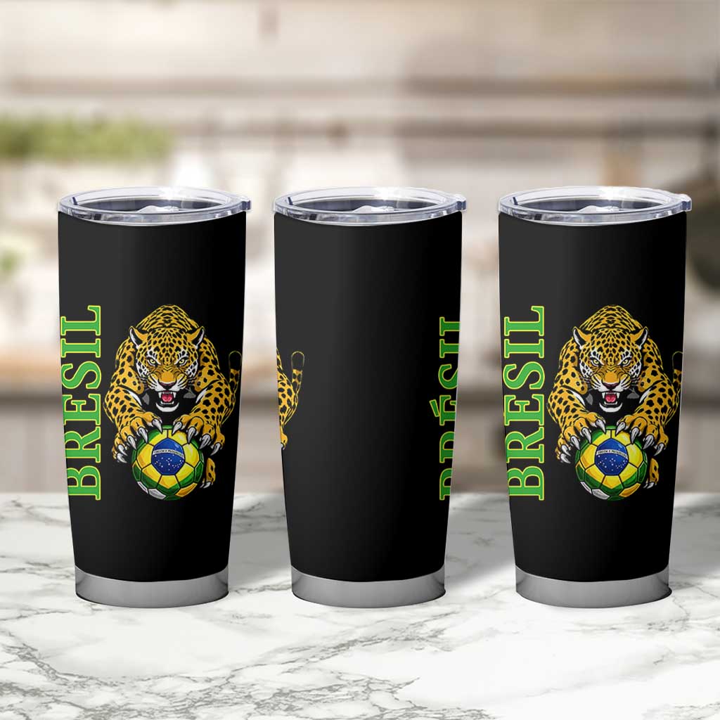 Brazil Soccer Jaguar Tumbler Cup Football Supporter Gift