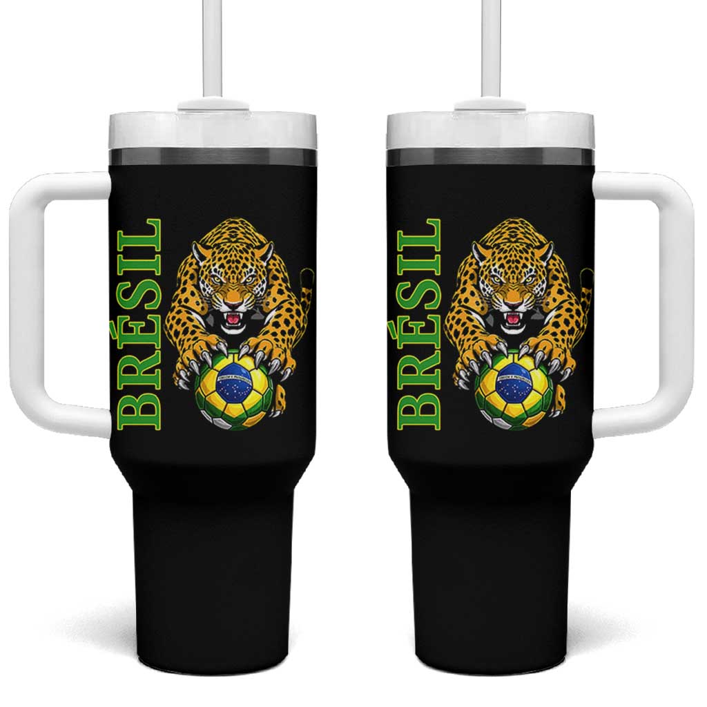 Brazil Soccer Jaguar Tumbler With Handle Football Supporter Gift