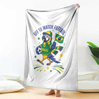 Off To Watch Futebol Throw Blanket Funny Brazil Macaw Soccer Fan