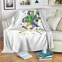 Off To Watch Futebol Throw Blanket Funny Brazil Macaw Soccer Fan