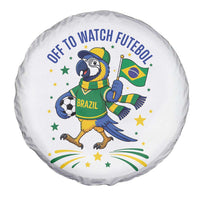 Off To Watch Futebol Spare Tire Cover Funny Brazil Macaw Soccer Fan